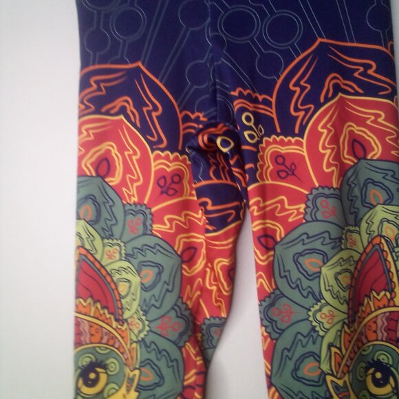 Brave New Look Leggings S Women Stretch Pattern Art To Wear Colorful - Picture 10 of 14
